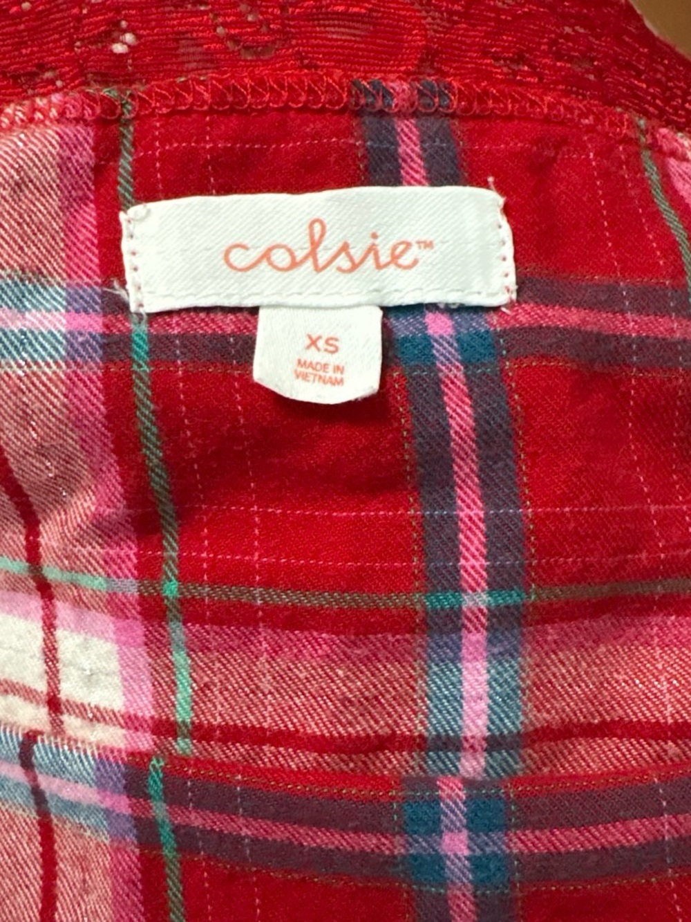 Colsie Red Plaid Button-Front Cami - Picture 4 of 5